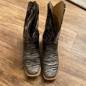 Roper zebra glitter boots